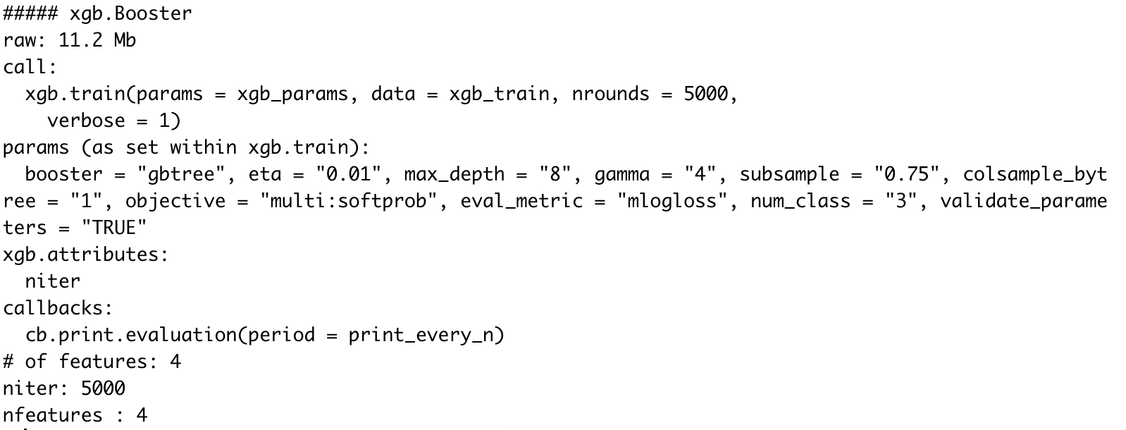 Image 2 - XGBoost model after training